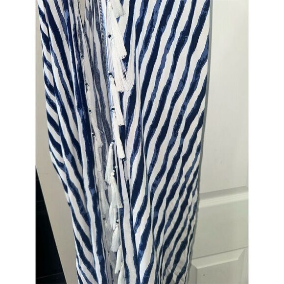 Skemo Women's Striped Halter Maxi Dress Blue Size S Summer Boho Casual - Picture 2 of 6